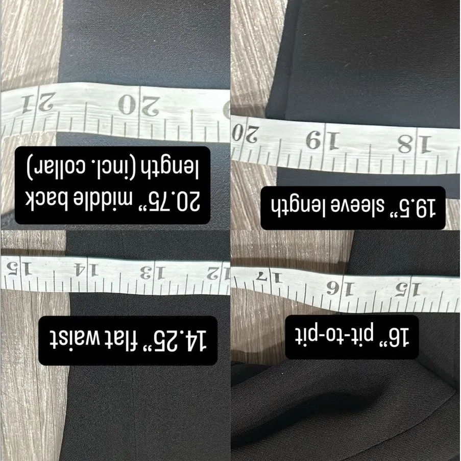 Rebecca Taylor Black Blazer Lamb Leather Collar Peplum Twee Preppy Coquette Sz 0 - Image 11