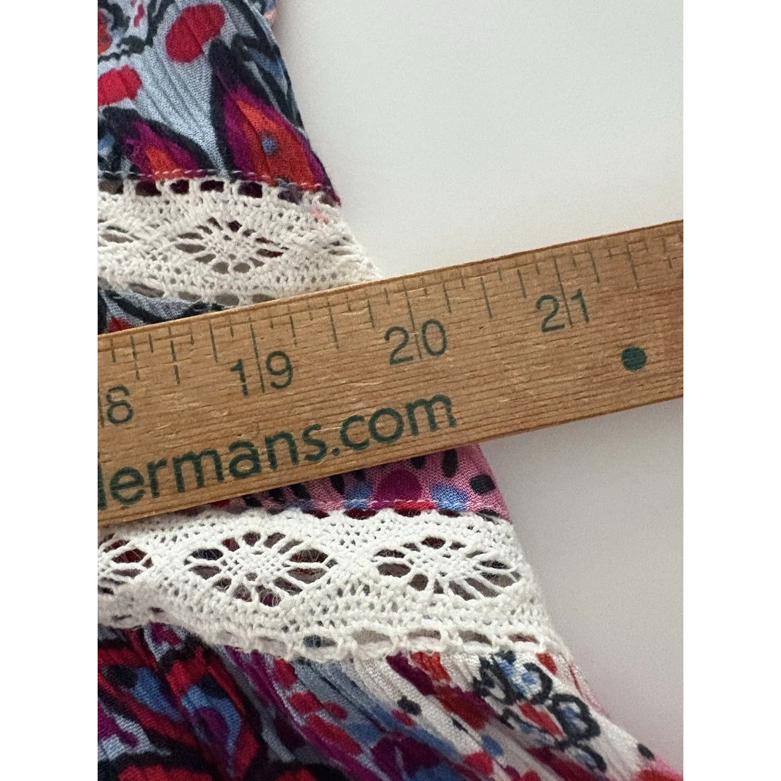 Patrons Of Peace Sleeveless Dress M Pink Floral Lace Tank Boho Festival Gauze - Image 11