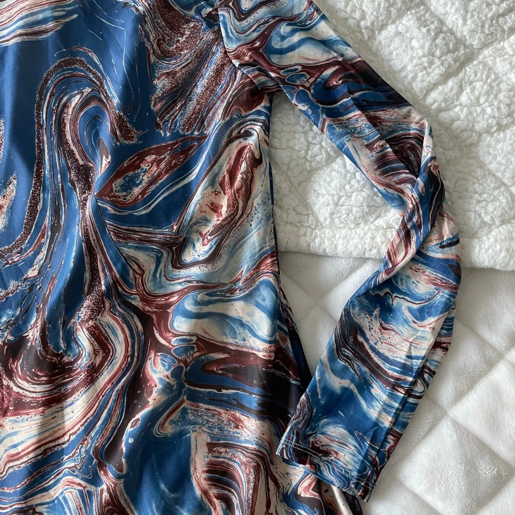 Princess Polly Tyler blue button down Bodycon long sleeve mini dress NWT - Image 10