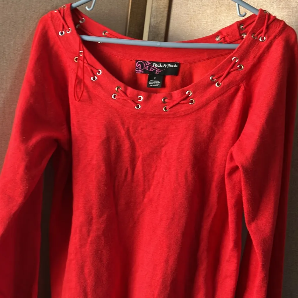 FINAL MARKDOWN Peck & Peck Vibrant Red Top large - Image 3