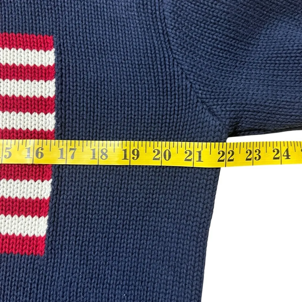 American Flag Navy Blue Sweater One Size Classic Preppy - Image 6