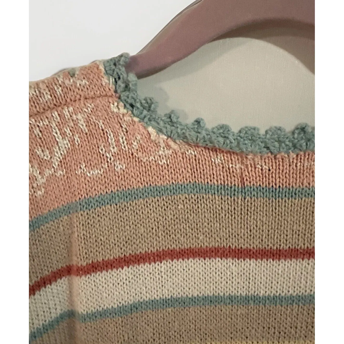 70s Vintage Donnkenny Sweater Medium Preppy Retro‎ Quiet Money Old School Tan - Image 9