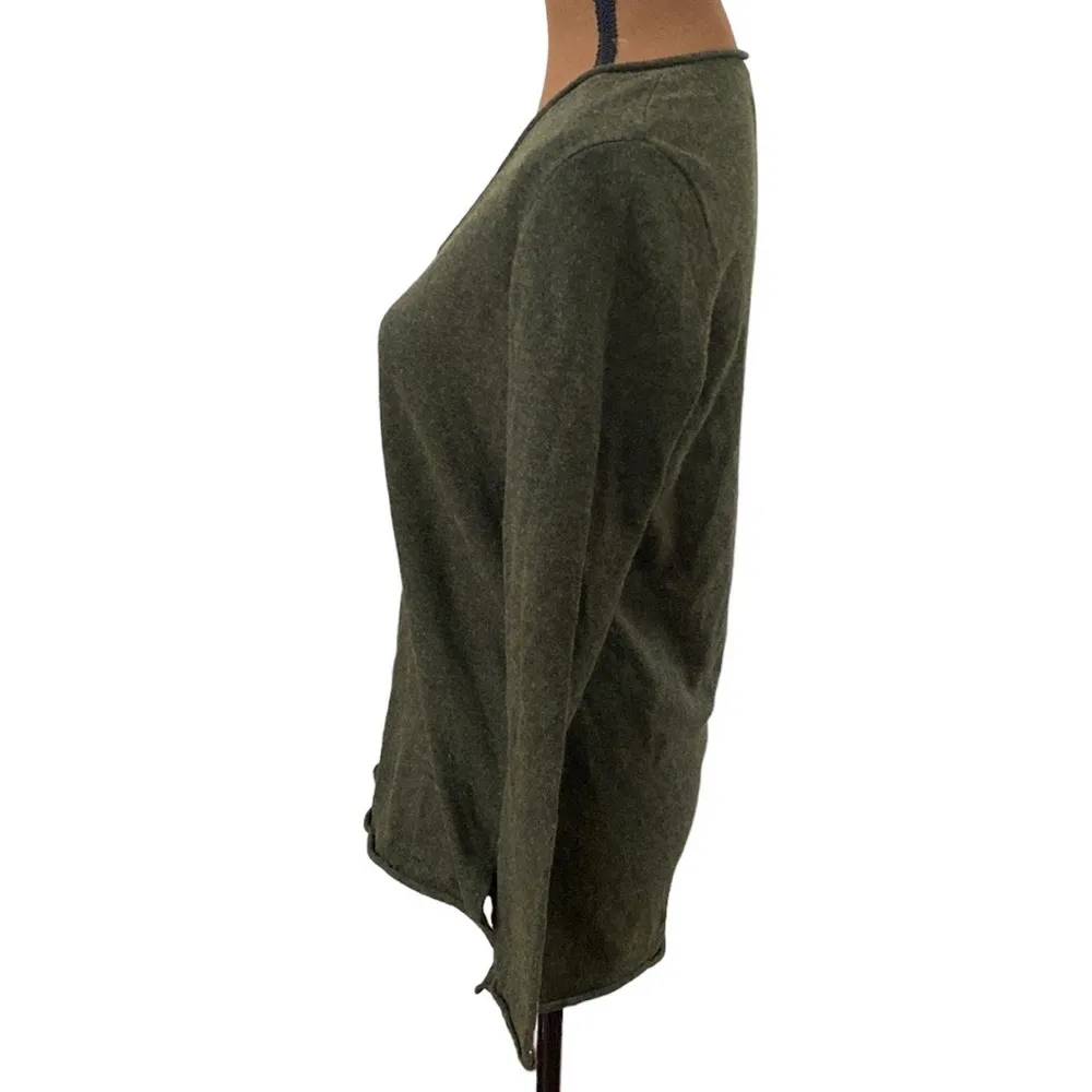 J Crew Factory olive green plush wool blend center rib v - Image 4