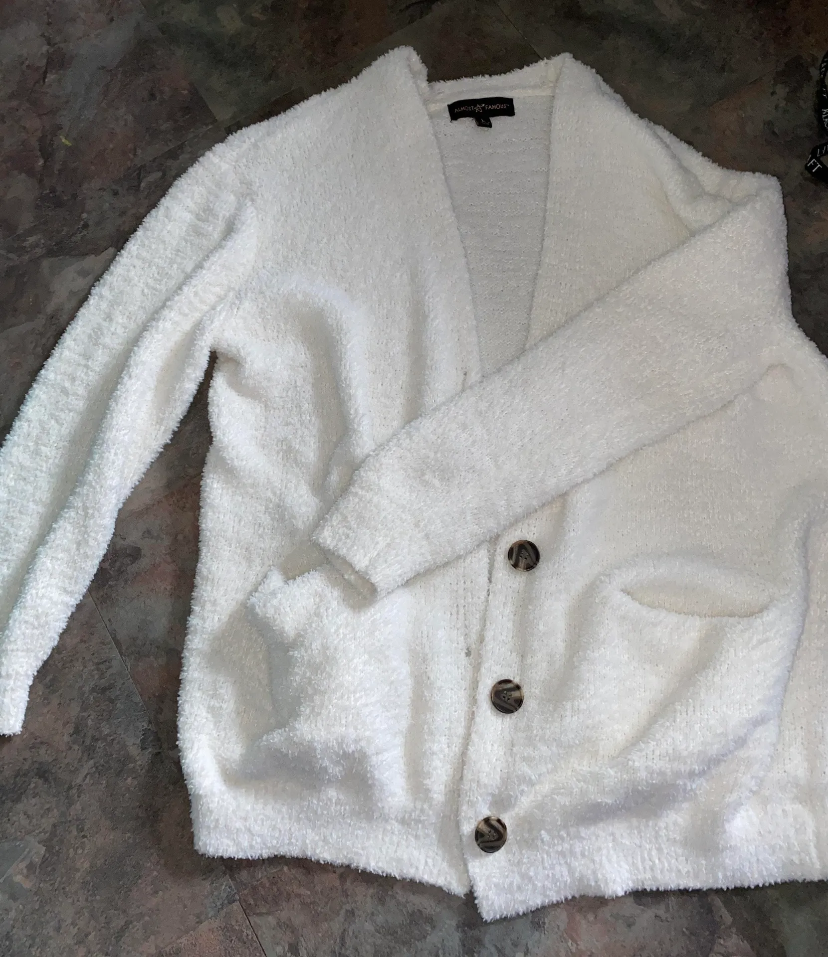Almost Famous Fuzzy White Cardigan  - Image 3