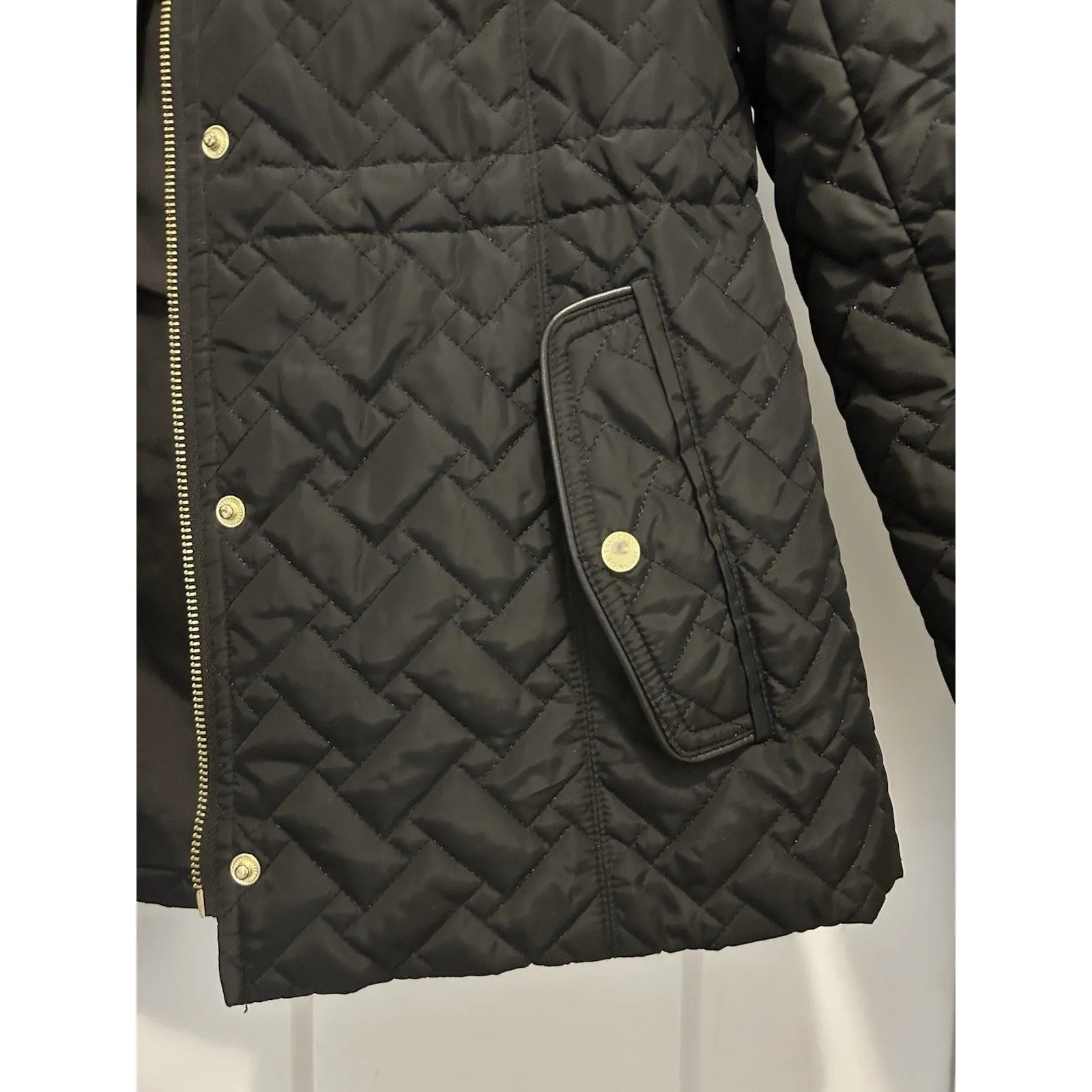 Cole Haan Women's Size Small Quilted Black Coat Jacket Warm Cozy City Classic - Image 2