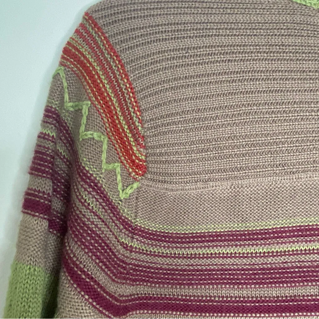 Christopher & Banks Wool Blend Color Block Chunky Knit Cardigan Sweater Sz S - Image 9