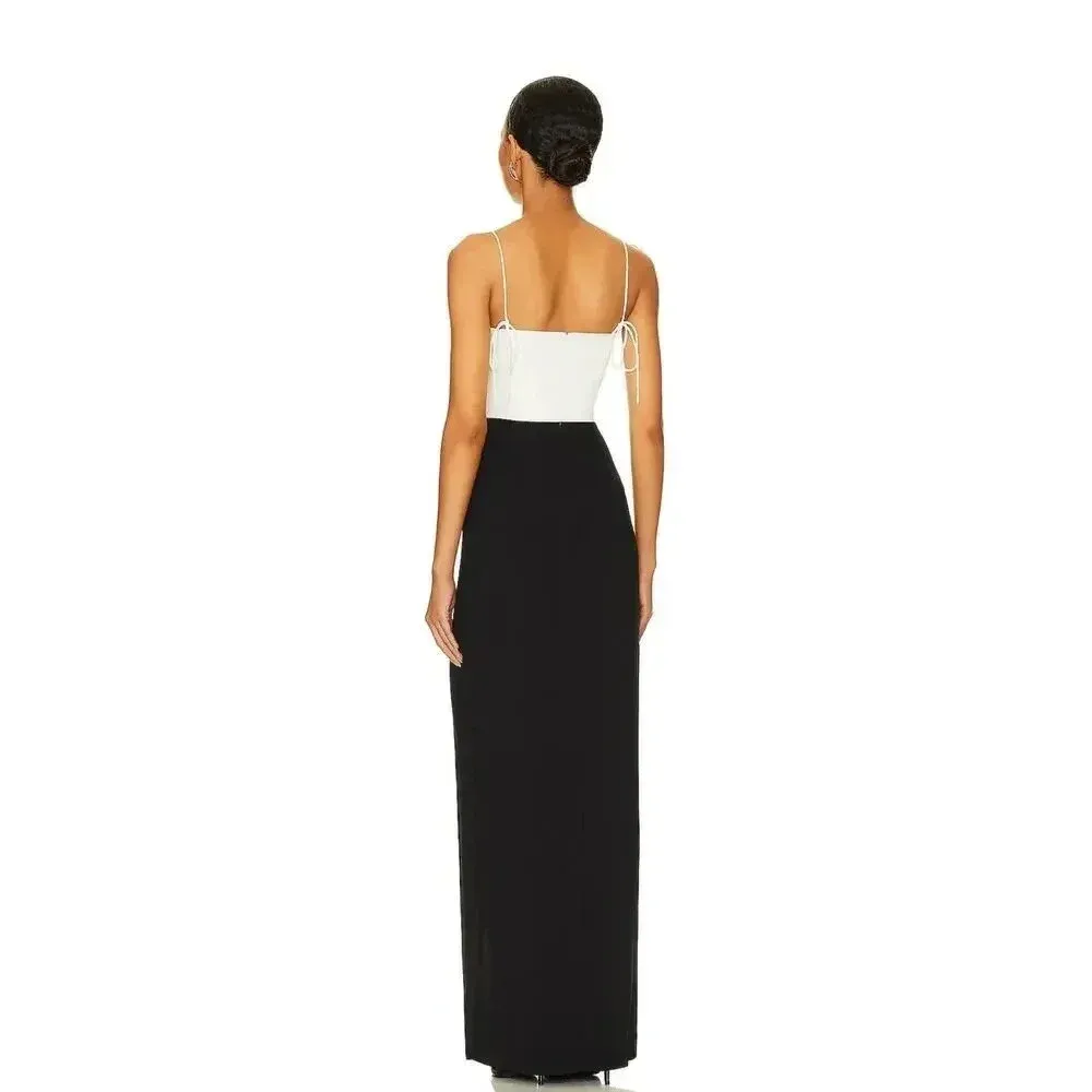 NEW - NWT Amanda Uprichard x Revolve Avani Gown Black & Ivory Sz M - Image 3