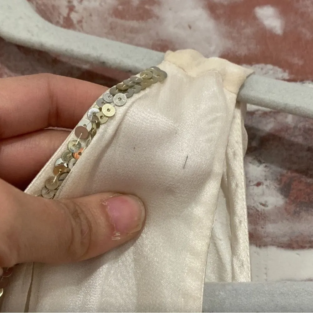 Sagaie Paris Women’s Vintage Sequined Silk Evening Mini Dress Size 4 ($400) Gold - Image 4