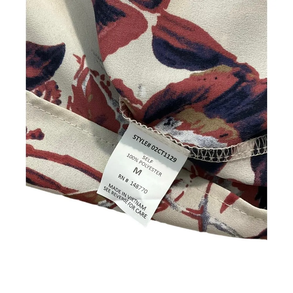 Sienna Sky Floral V-neck Ruffles Shor Sleeve Blouse Women Size Medium | 25-16 - Image 3