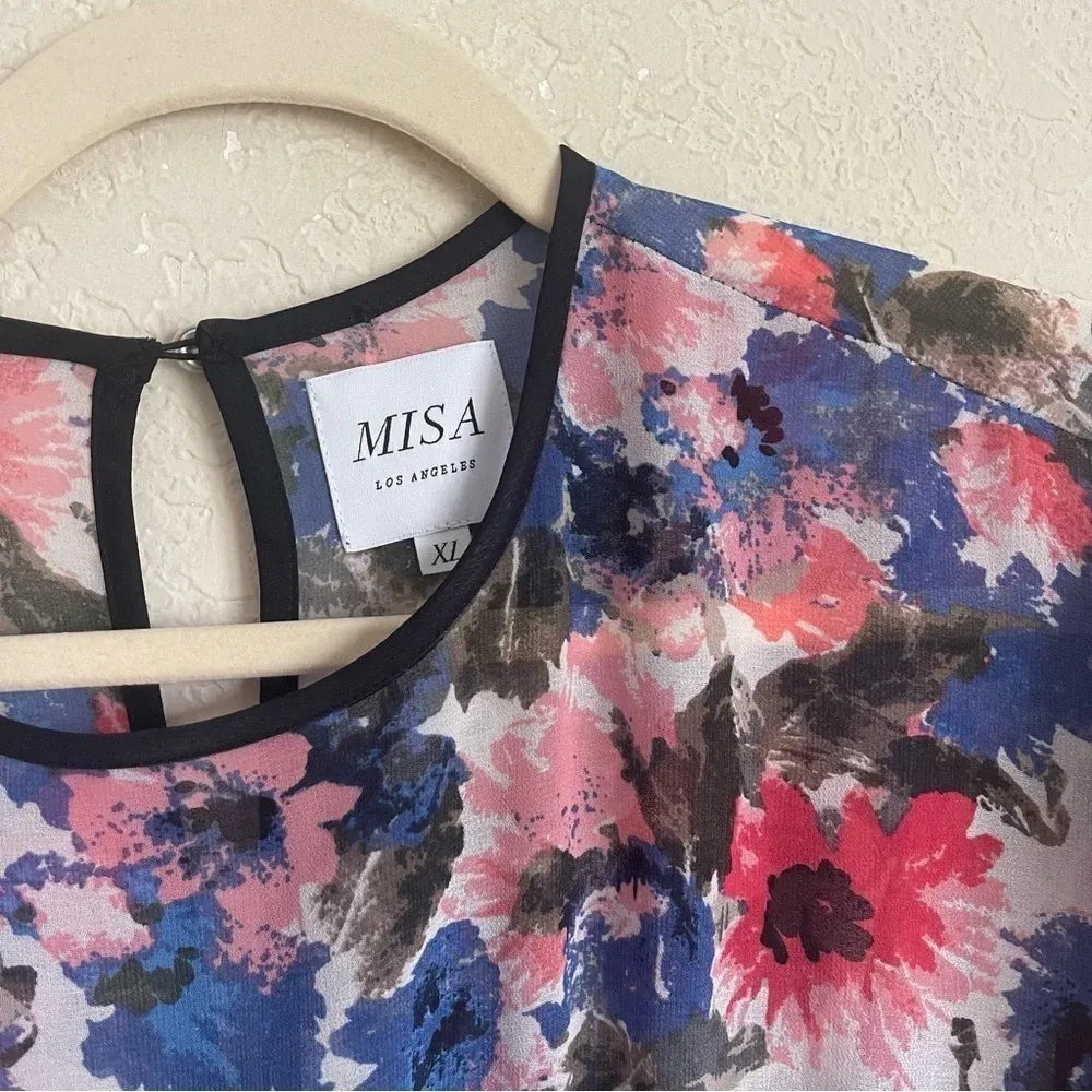 MISA LA Meadow Pleated Juliana Midi Dress Long Sleeve Floral - Image 6