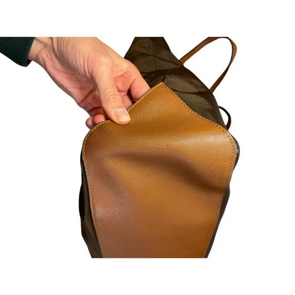 Michael Kors Kempton Large East West Tote Bag Brown Nylon & Saffiano‎ Leather - Image 11