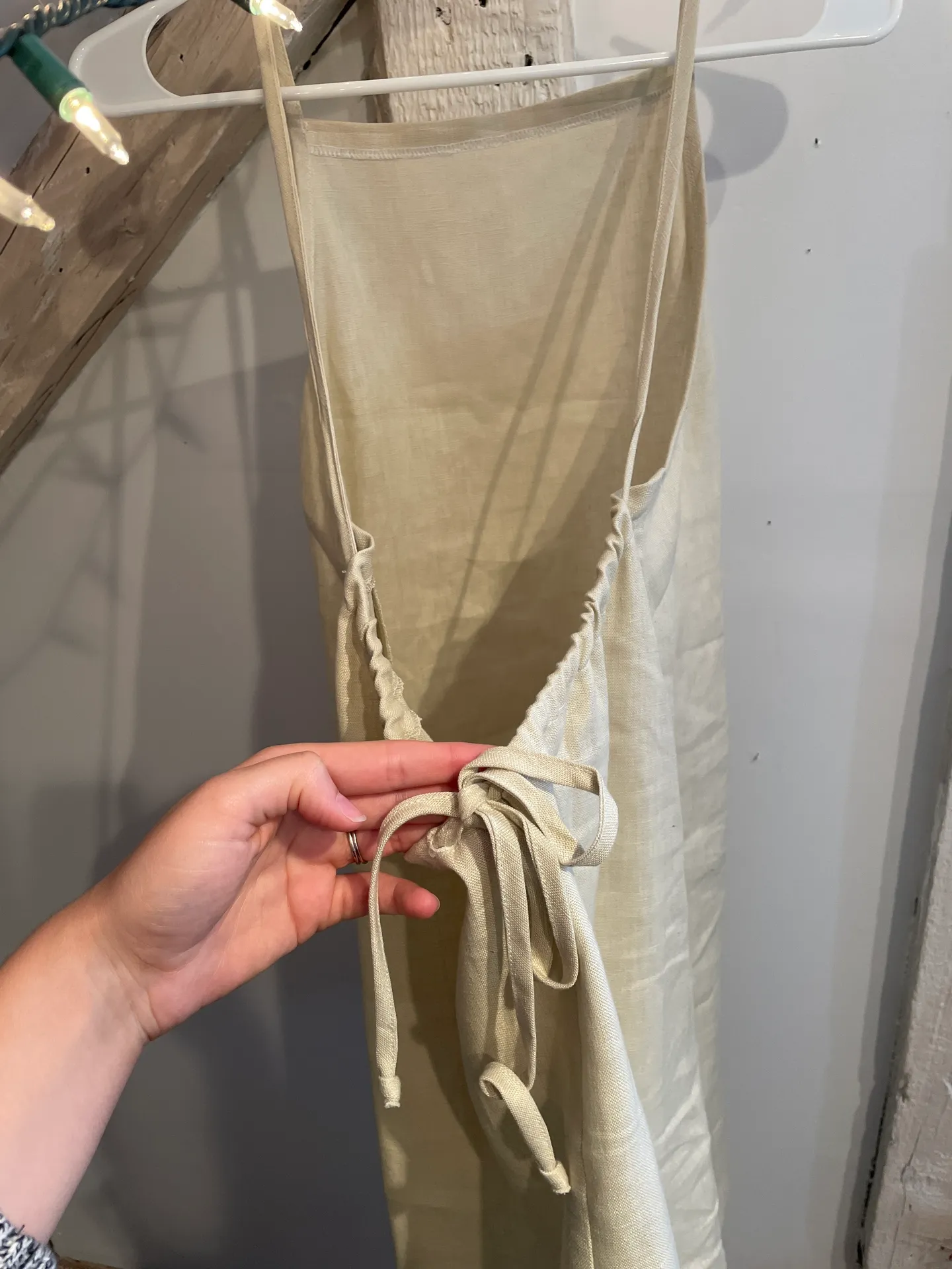 Linen Dress Tan - Image 4