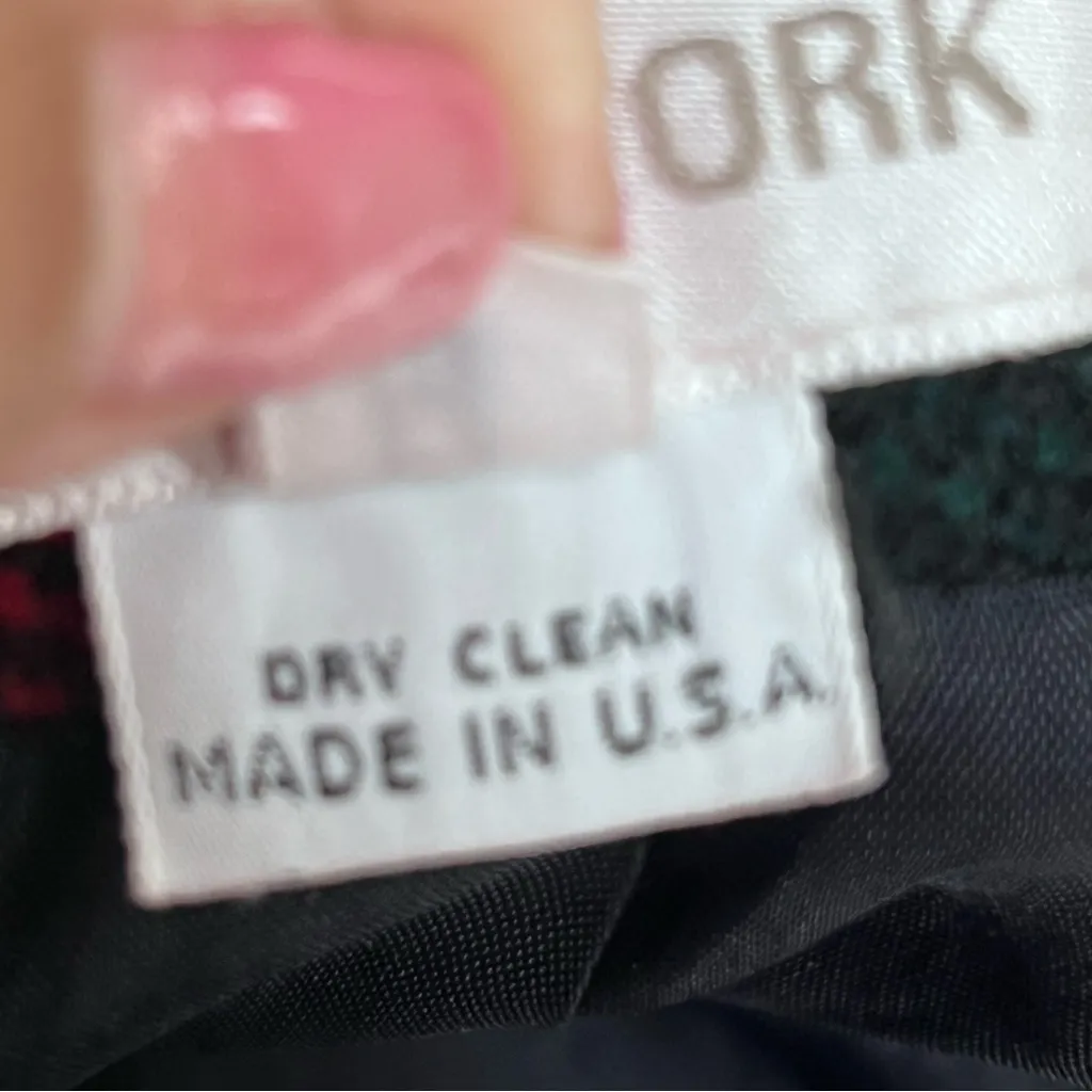 Vintage Jones New York Red Black yellow Plaid Mini Skirt size 6 - Image 3