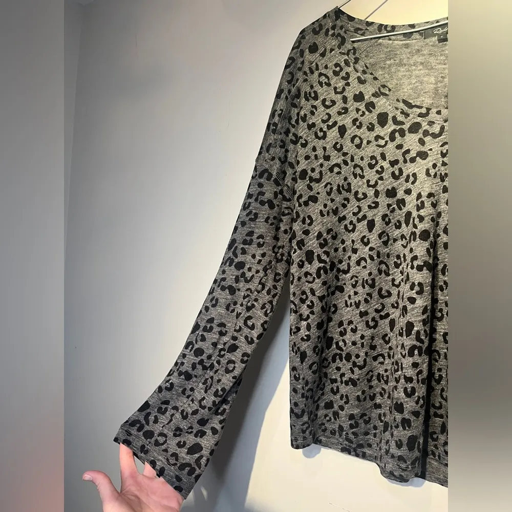 RAILS Sami Charcoal Leopard Print Linen Lyocell Sz Large - Image 7