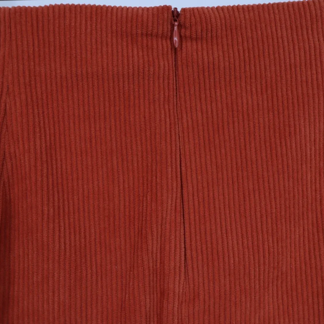 Halara Orange Corduroy A Line Skirt with Built in Shorts Size L - Image 7