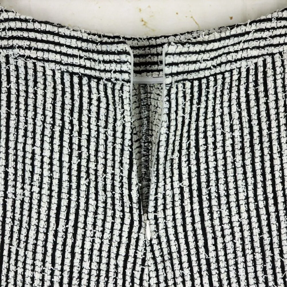 Sundays Berry Short Womens S White Black Striped Boucle High Waist Pleated NWT - Image 11