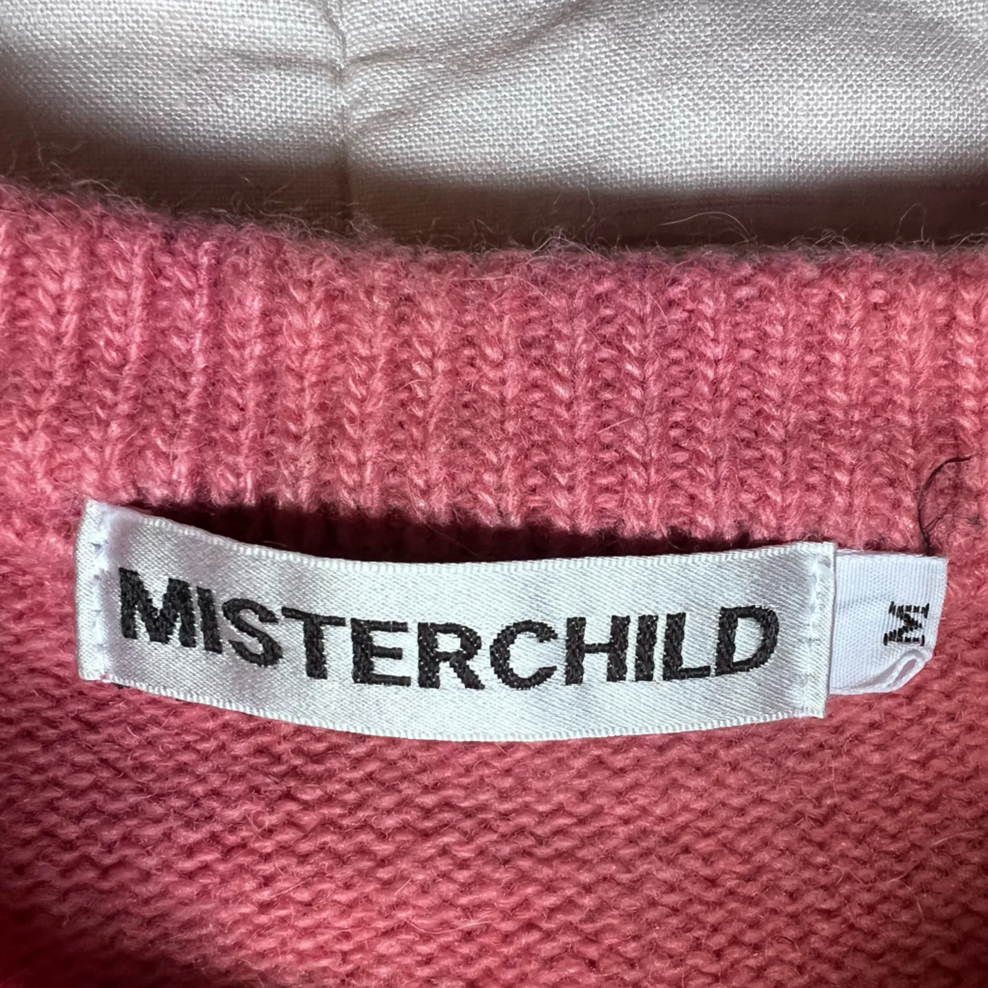 Mister Child Spell Out Wool Blend Pink Smiley Graphic Sweater Korean K Pop - Image 3