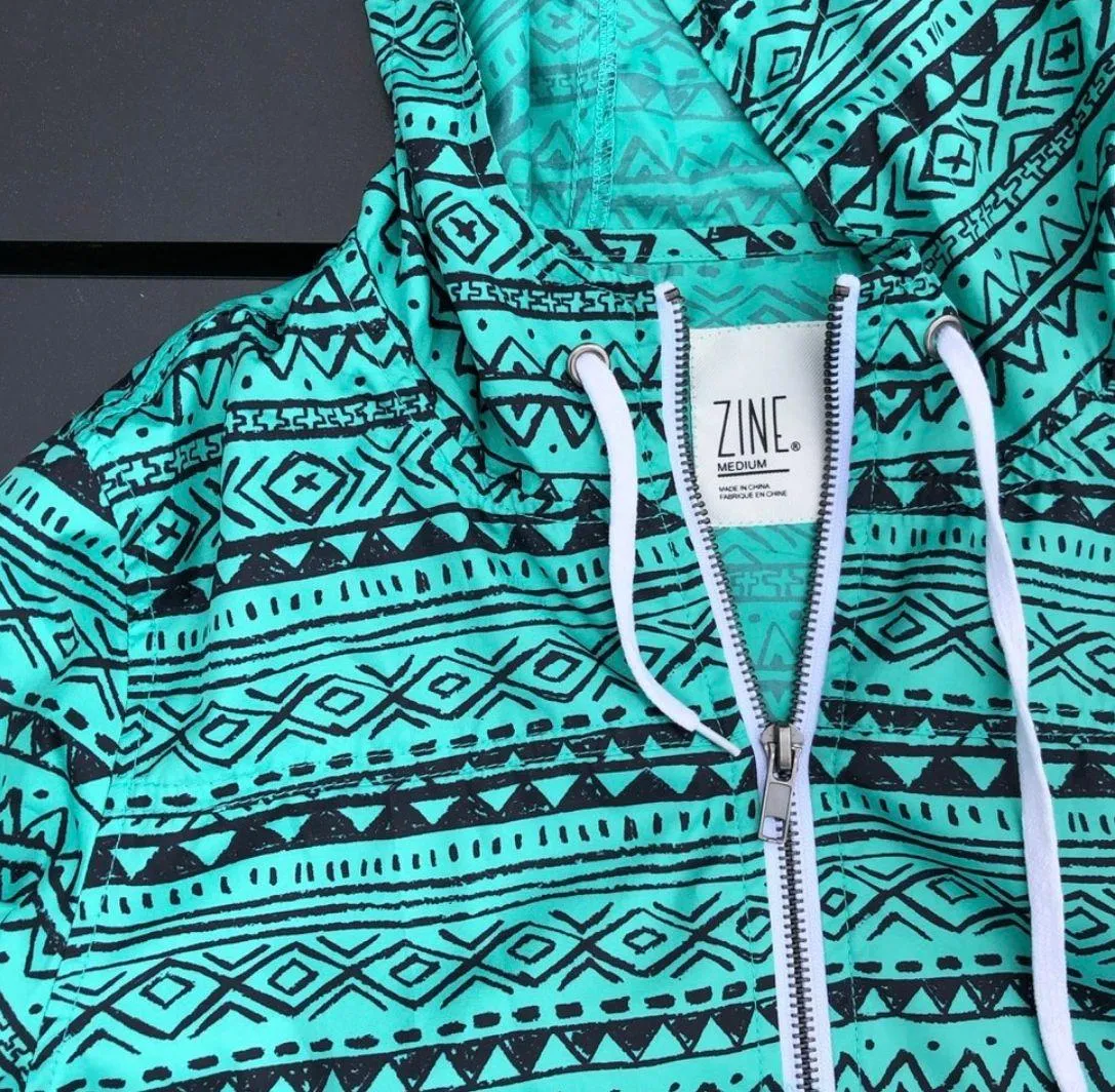 PacSun Zine Aztec Teal Jacket - Image 4