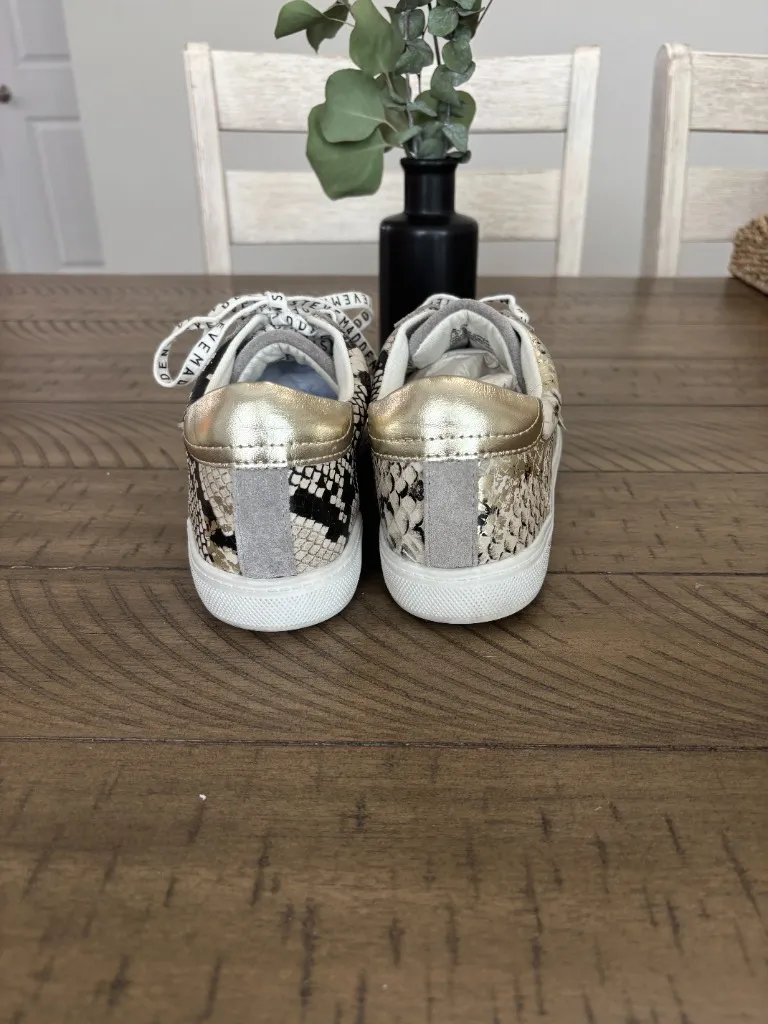 Steve Madden Women's Snake Print Sneakers - Gray and Cream - Image 5
