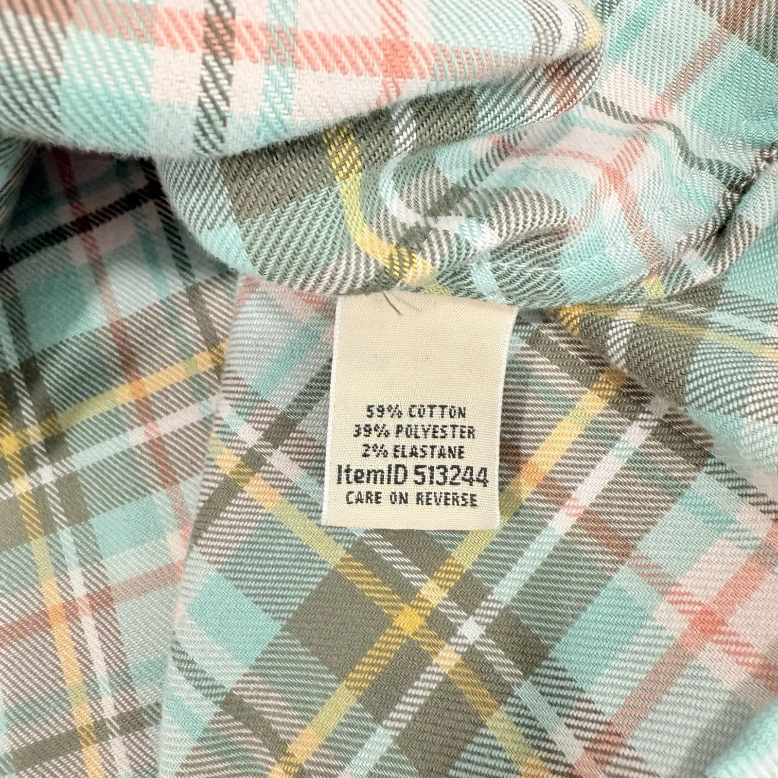 LL Bean Colorful Plaid Short Sleeve All Season Flannel Button‎ Up Shirt MEDIUM - Image 9