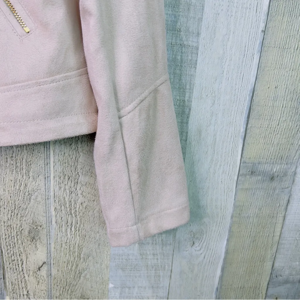 Calvin Klein Large Faux Suede Zipper Front Jacket with Zippered Pockets/Sleeves - Image 7