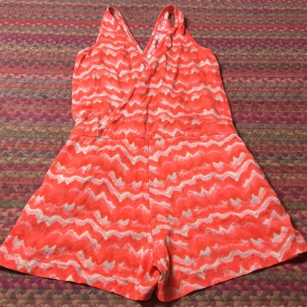 DEEP V CUT ORANGE STRIPED ROMPER - Image 6
