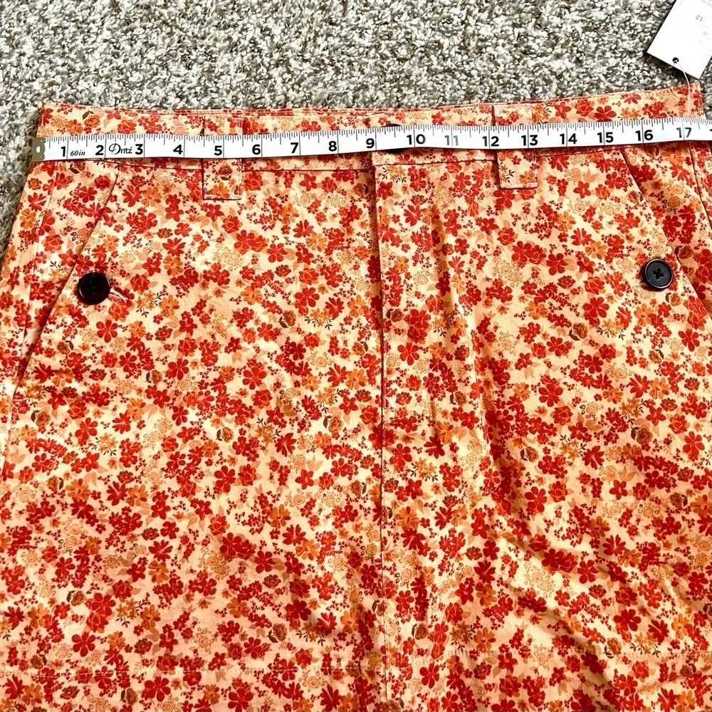 🦋 Wild Fable NWT Orange Floral A-Line Mini Skirt Size 12 Spring Casual - Image 5