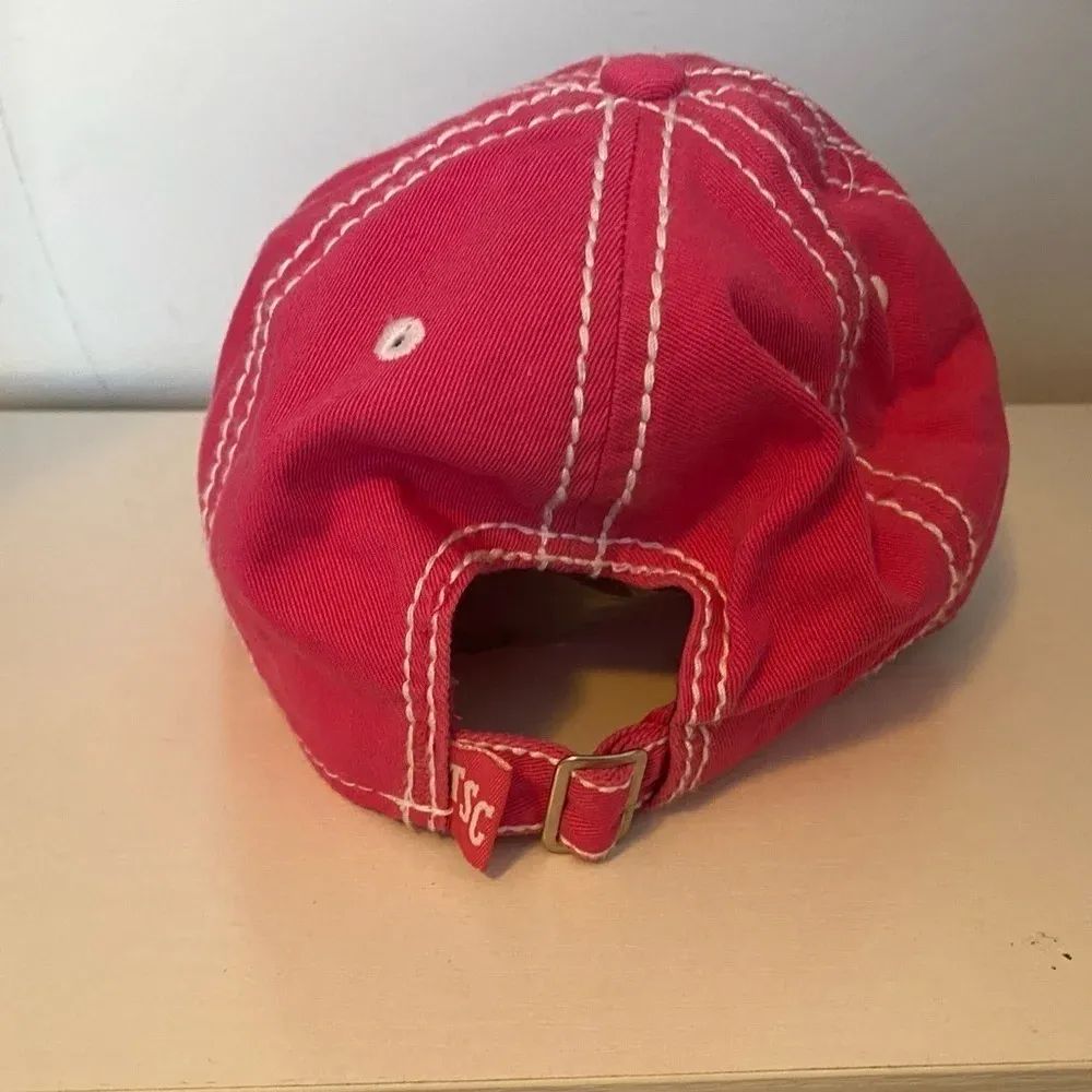 Woman’s Tractor Supply‎ Adjustable Hat Pink with White Stiching - Image 3