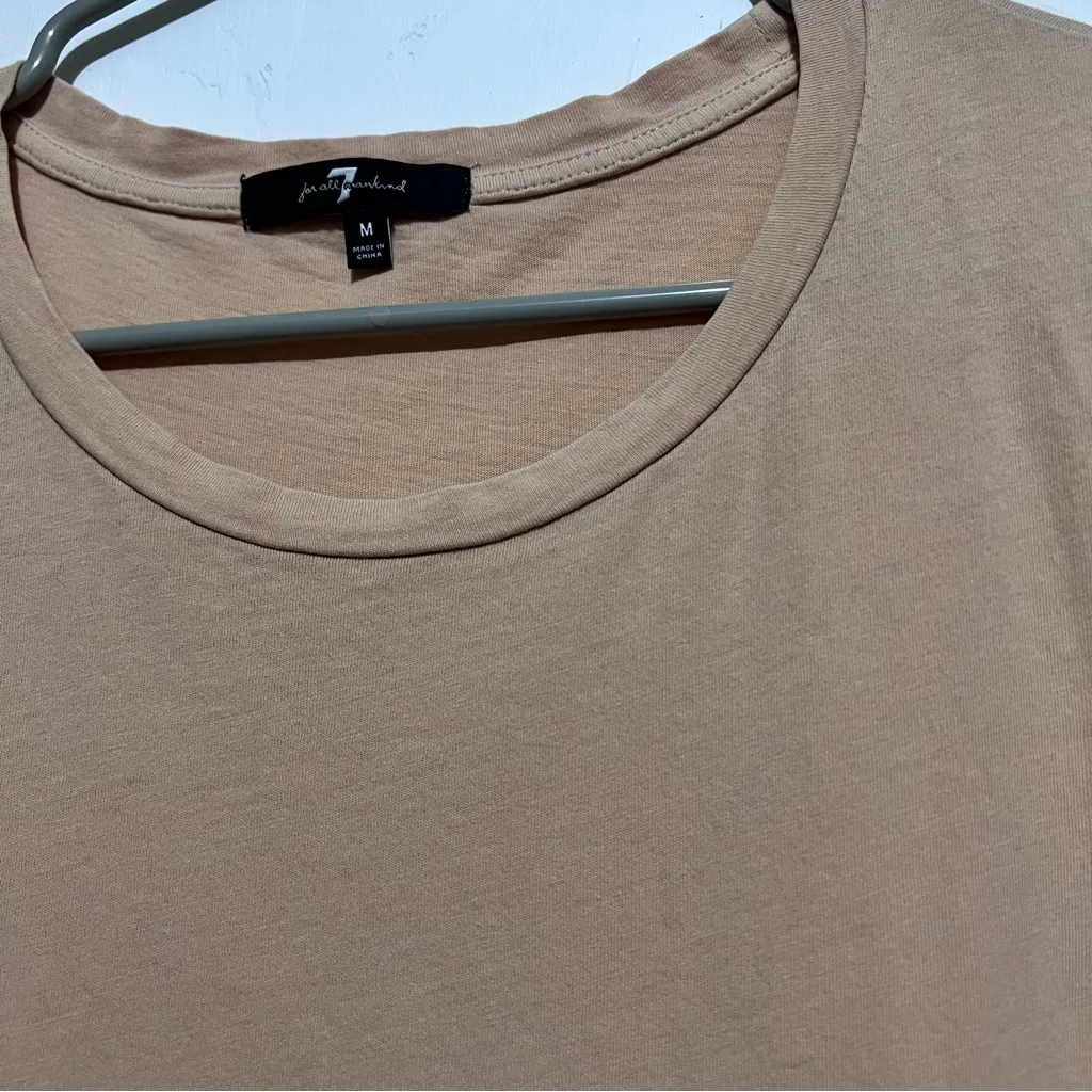 7 For All Mankind Tan Relaxed Short Sleeve Tee  :BOX L: - Image 2