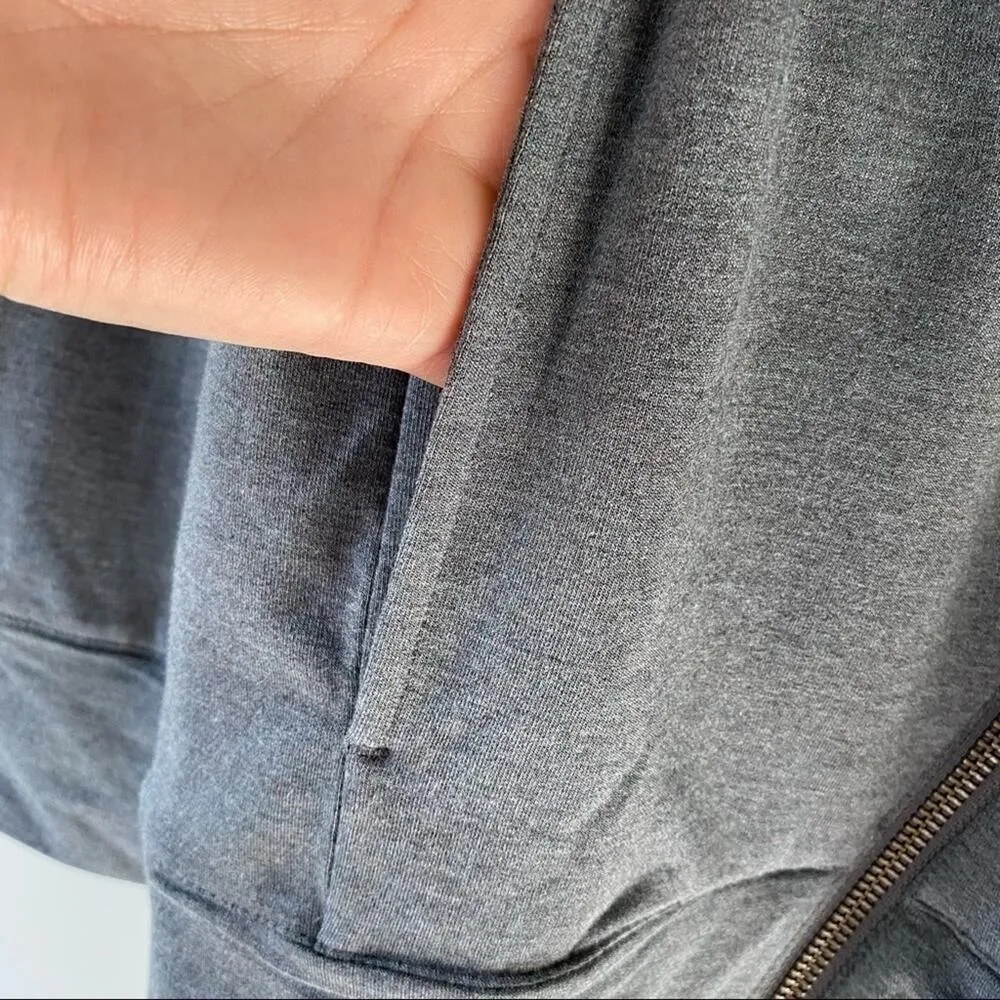 Cloudveil gray asymmetrical zip moto hoodie sweatshirt jacket modal blend M NEW Size M - Image 6