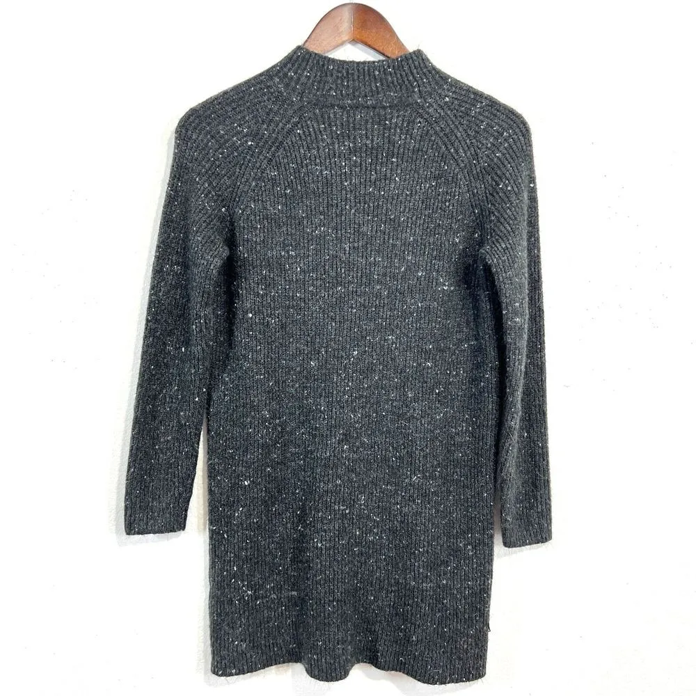 Madewell Donegal Northfield Mock Neck Sweater Dress Small Ribbed Wool Blend Gray - Image 4