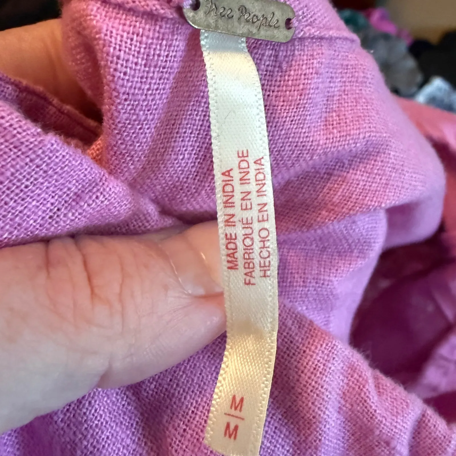 Free People Essentially The Best Cotton-Linen Mini Pink Size Medium Dress - Image 8