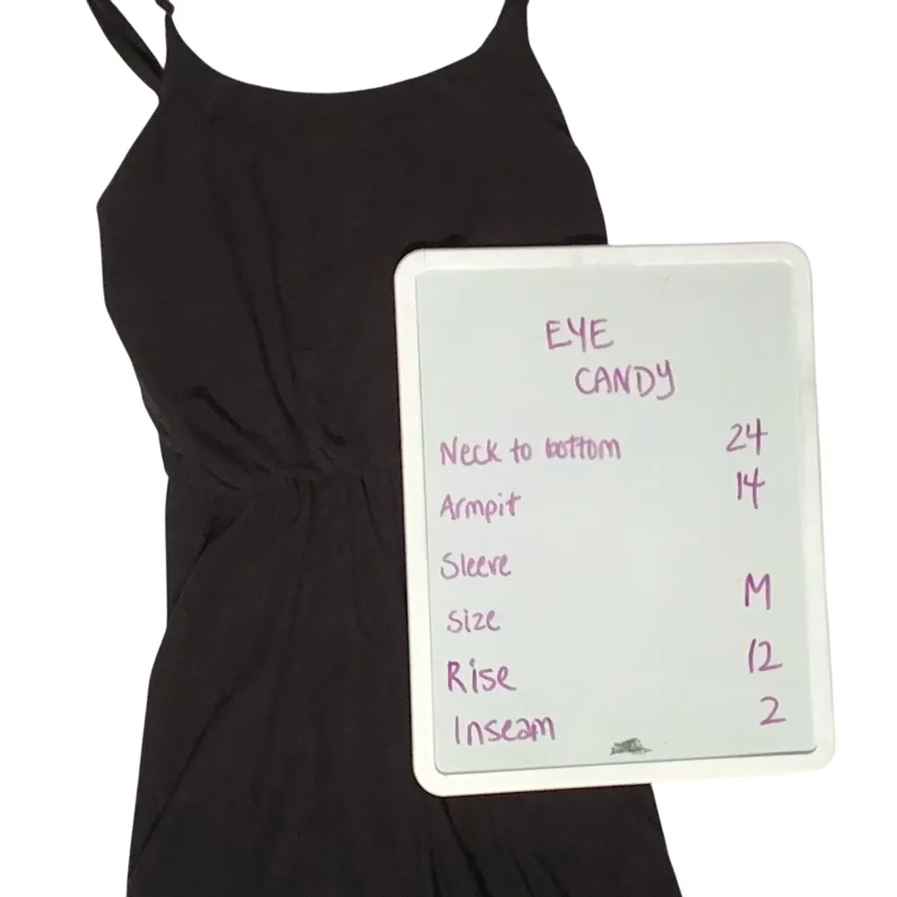 Eye Candy Romper, Black adj‎ straps,Sz L, super soft with 2 pockets - Image 4