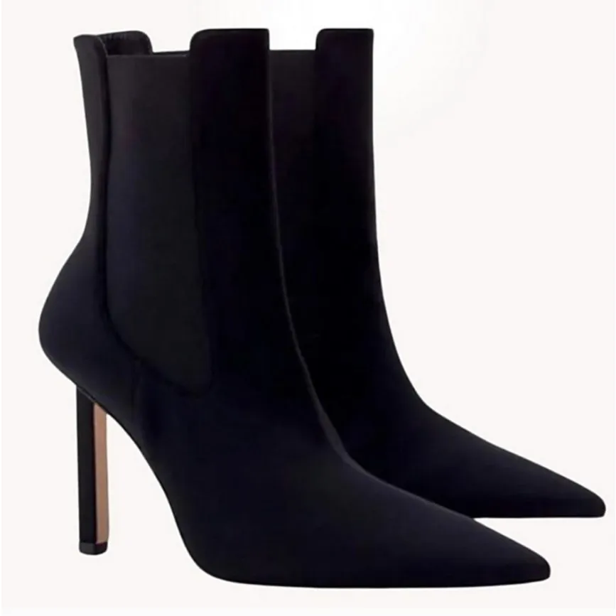 Good American Black Pointed Toe Kickstand Heel Neoprene Chelsea Boot 11.5 NEW - Image 3