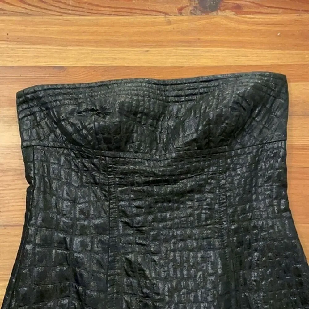Trina Turk Black Strapless Cocktail Party Dress Womens Size 8 Quilted - Image 9