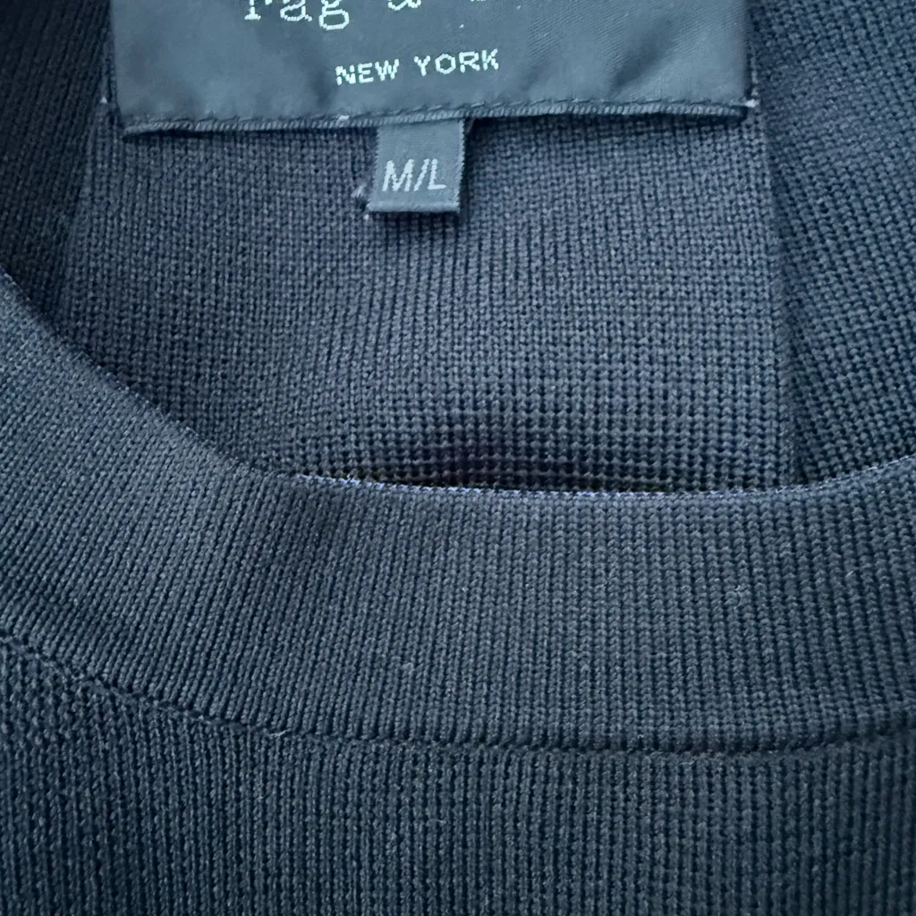 Rag & Bone Black Short Sleeve Oversized Heavyweight Jersey Top Shirt Size M/L - Image 8