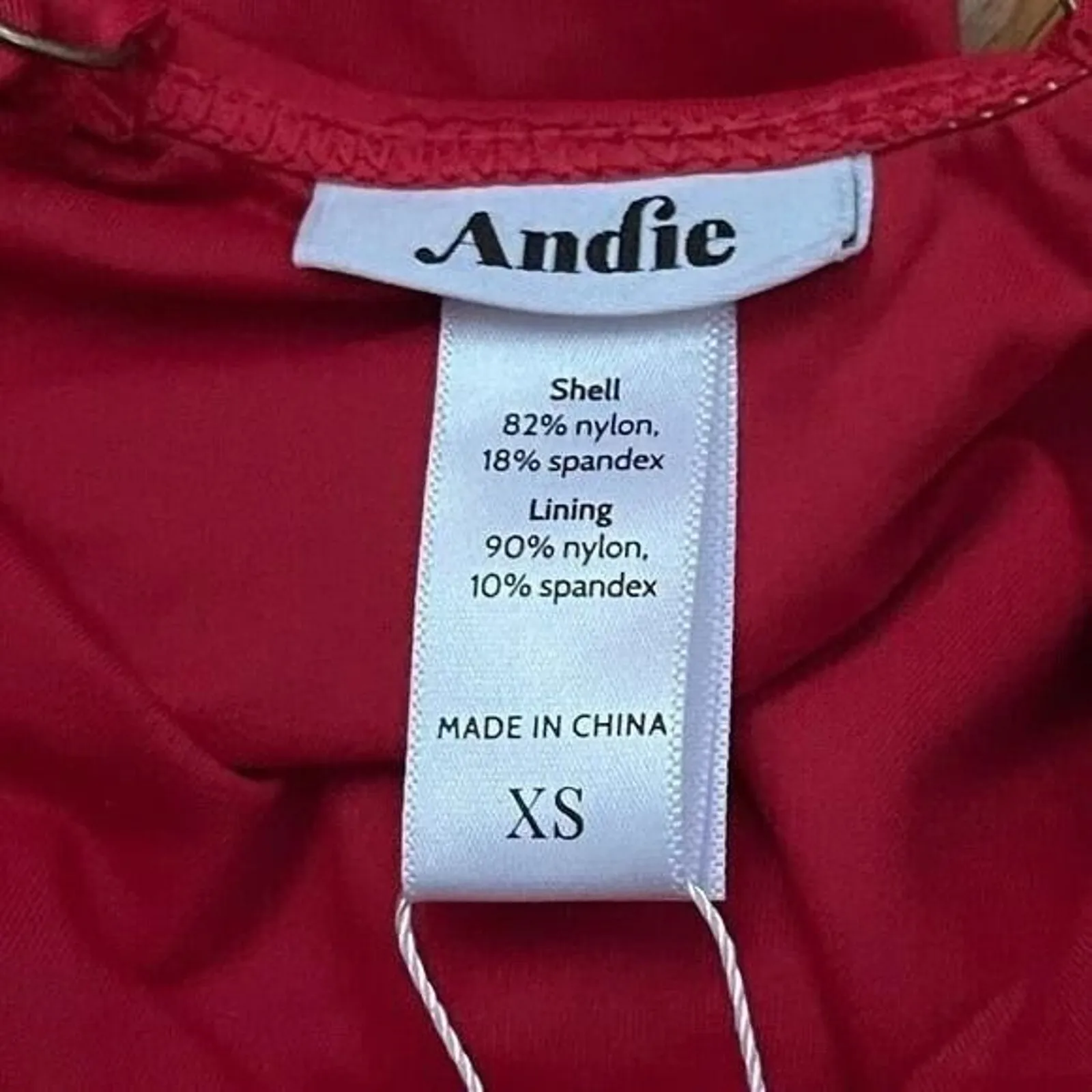 NWT Andie Swim Sardinia Plunge One Piece V Neck Tie Back Removable Cups XS Red - Image 7
