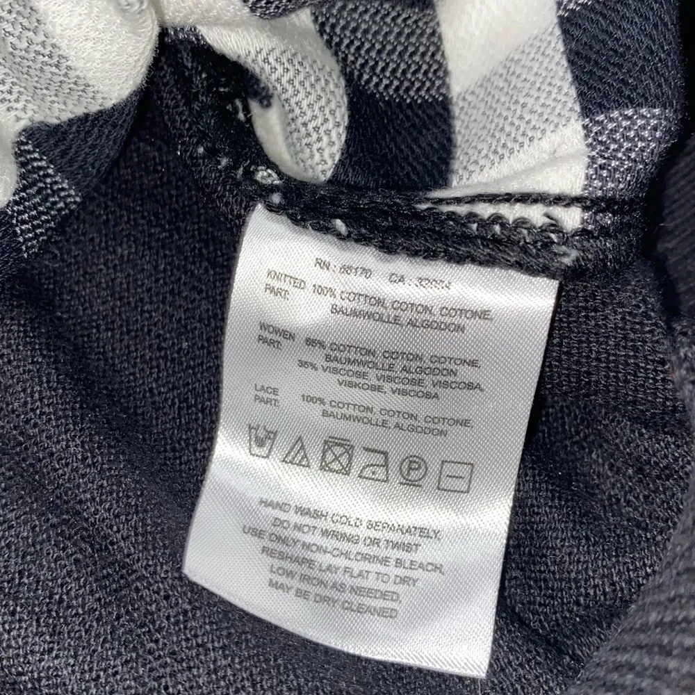 MOTH Anthropologie Gingham Lace Sweater Black - Image 6