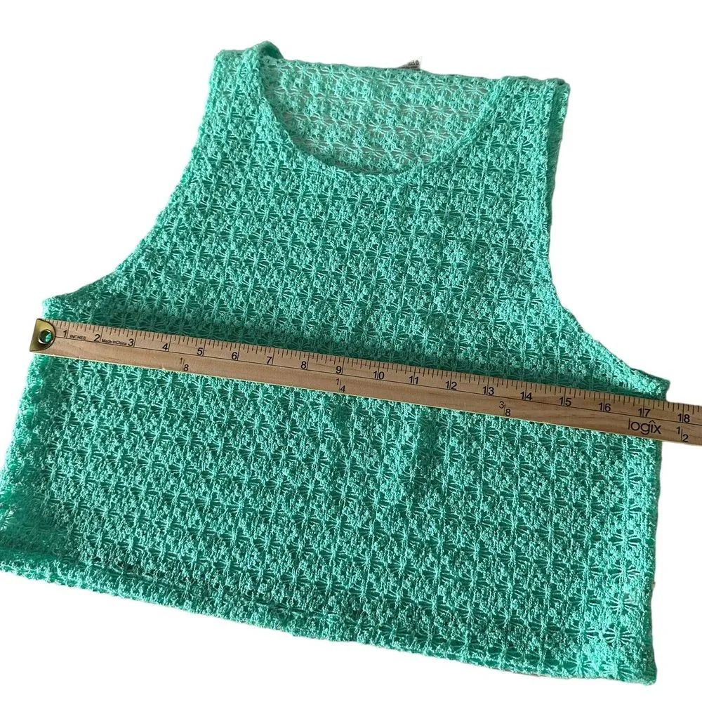 Victoria's‎ Secret Crochet See Through Top Size XS Green Sleeveless BOHO Beach - Image 10