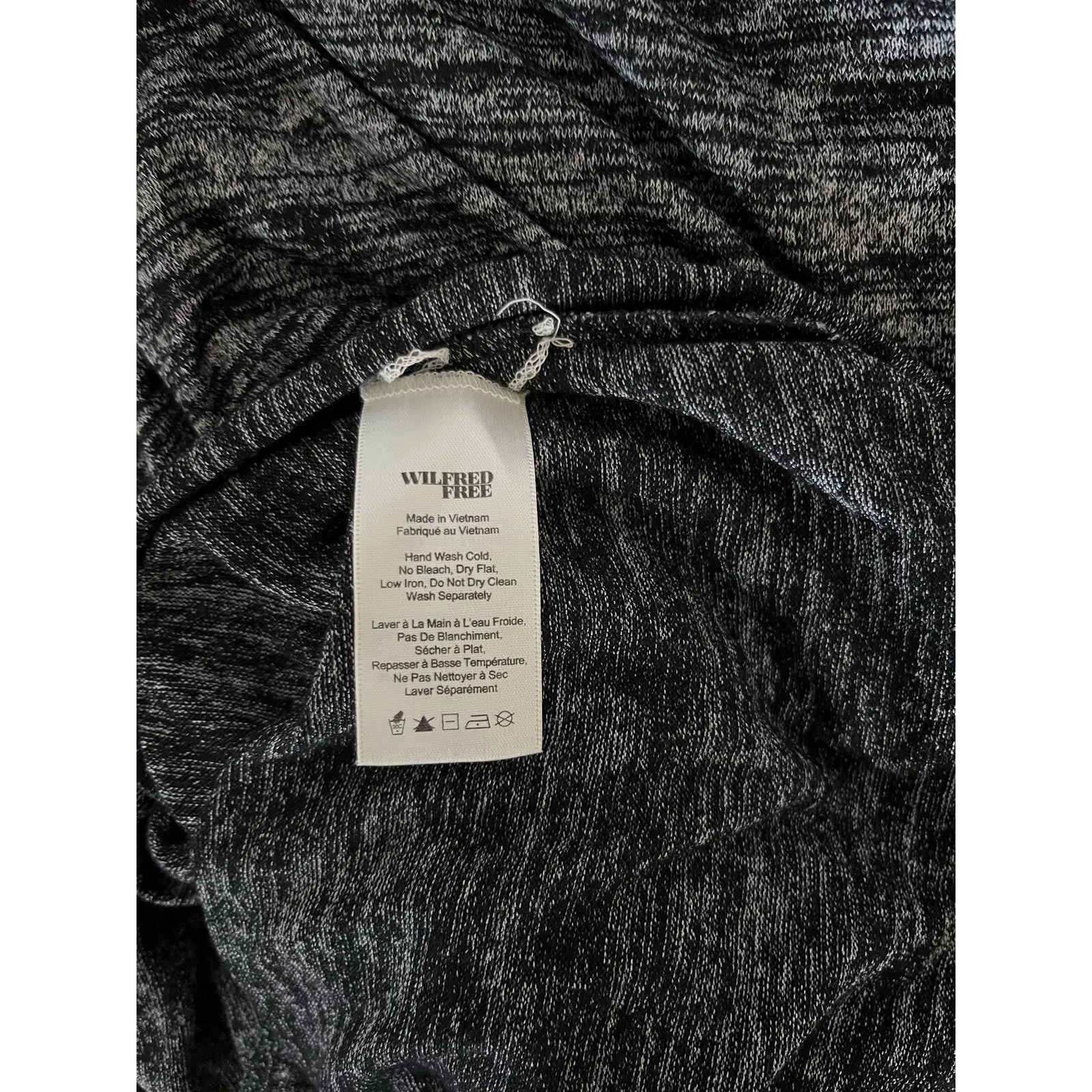 Wilfred Free | NWT Klum Dress Heather Gray Black Ruched Long Sleeve | Size XS - Image 6