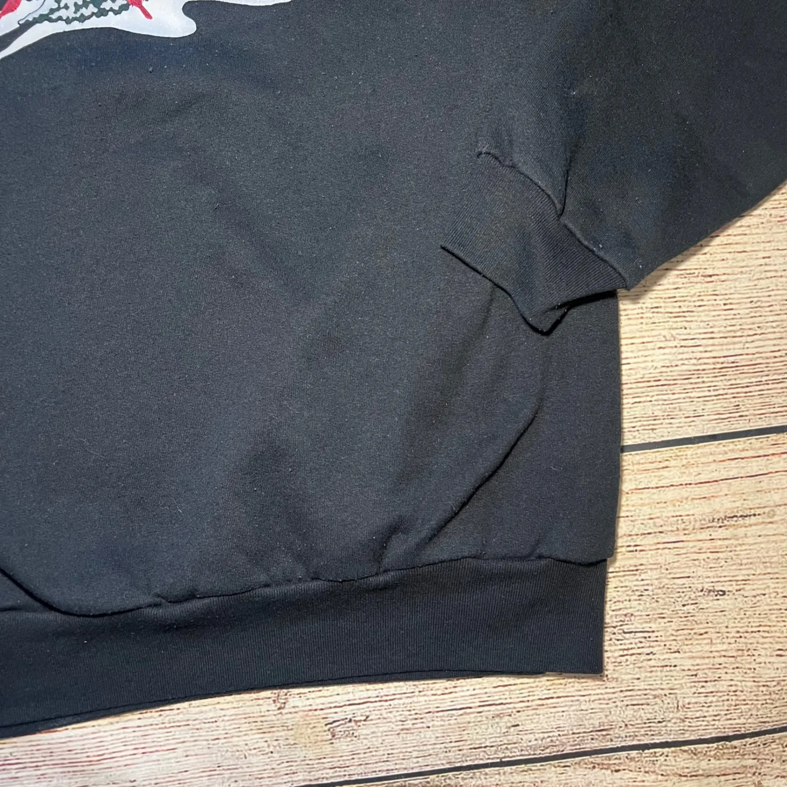 VTG 90s Top‎ Stitch Morning Sun Black Cardinal Christmas Sweatshirt Womens Large - Image 4