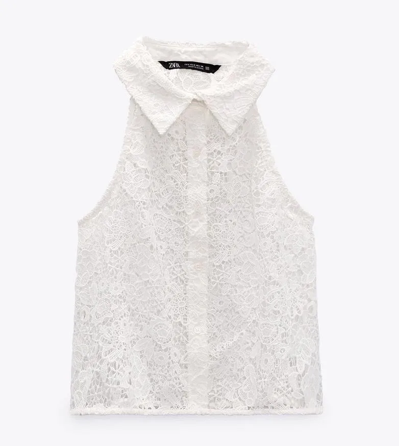 NWT ZARA BLOGGERS FAV CROCHET TOP WHITE SMALL - Image 5
