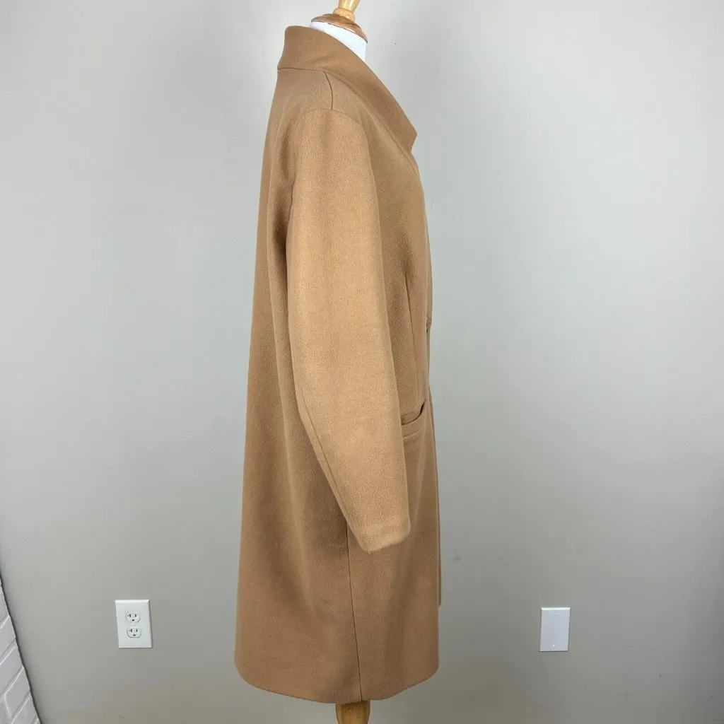 Old Navy Coat Womens XL Tan Soft Brushed Overcoat Classic Trench‎ Winter Neutral - Image 4