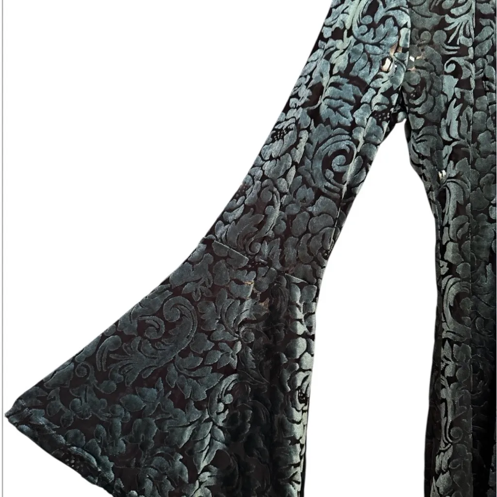 Ultra Pink Women’s Whimsigoth Green Velvet Burnout top - Image 3