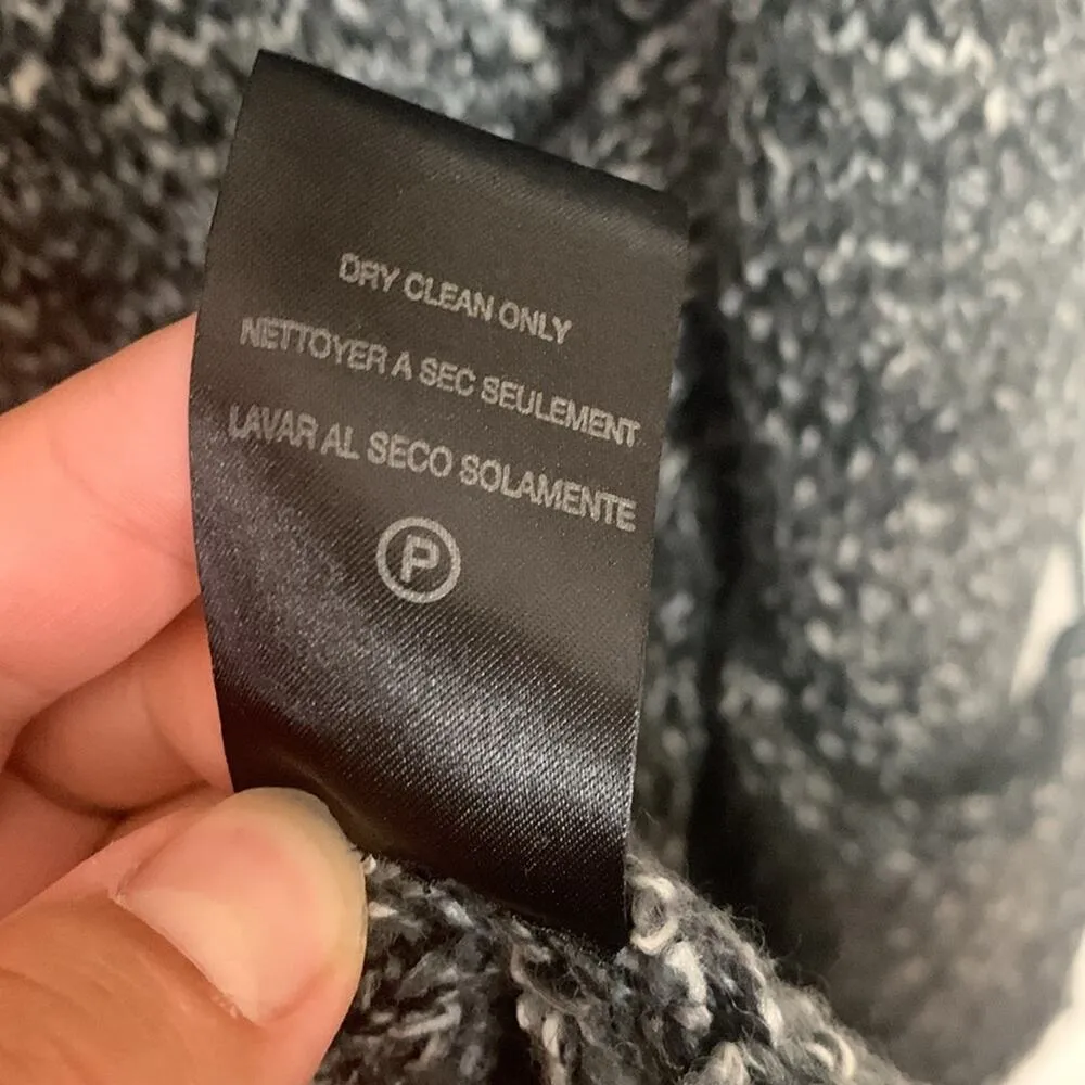 Velvet Graham & spencer womens large wool cardigan sweater black knit raw casual - Image 8