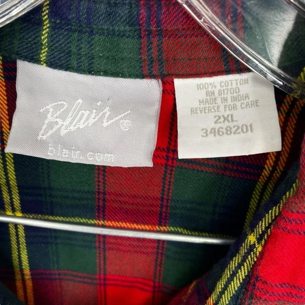 Vintage Blair Women’s Plaid Flannel Button Down Size 2XL - Image 4