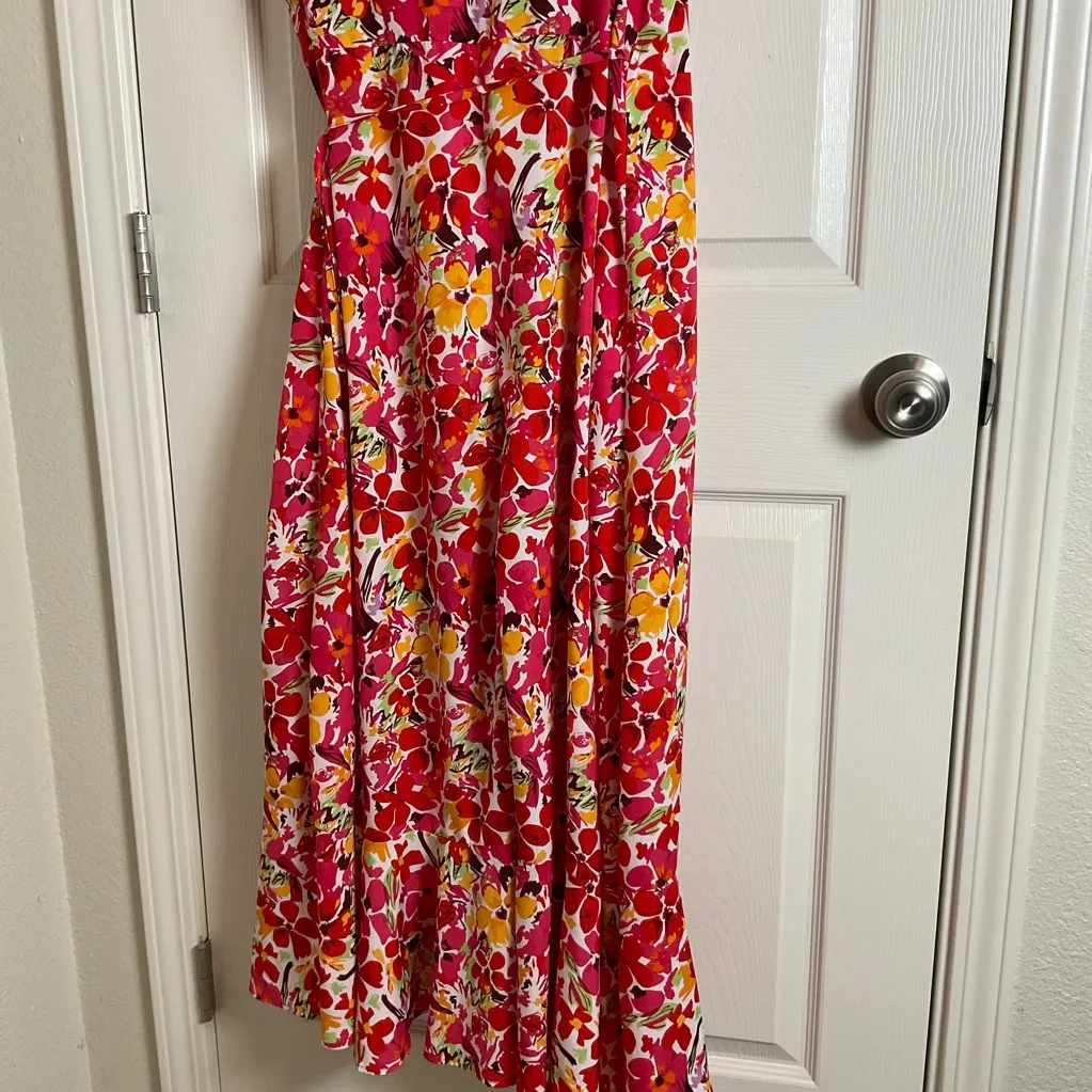 PRETTYGARDEN Women's Summer Wrap Maxi Dress Casual Boho Floral size X - Image 10