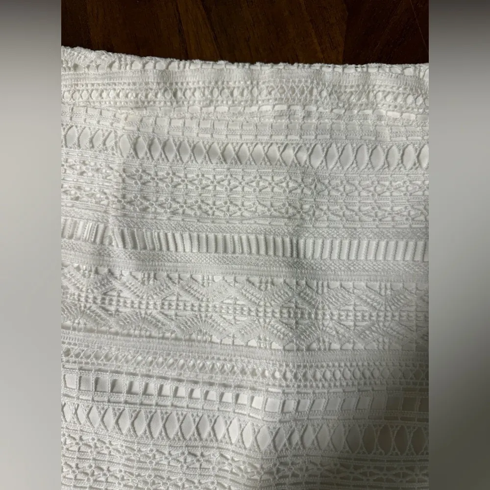 Two Sisters The Label White Midi Skirt Knit Pattern Hi Low Boho Romantic 8 *Read - Image 7