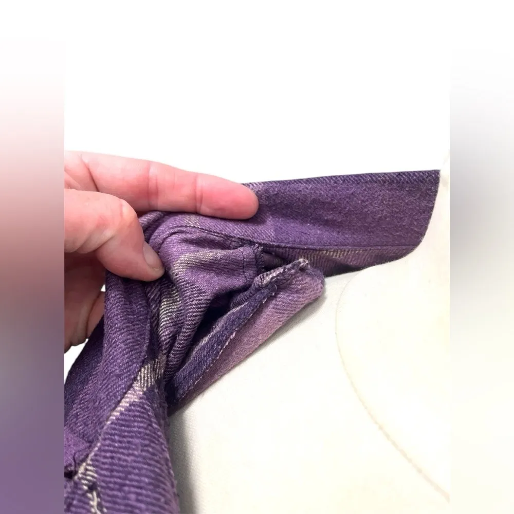 Kelly Scott Women’s‎ Vintage Silk Long Sleeve Shirt Purple Black Top Size XL - Image 5