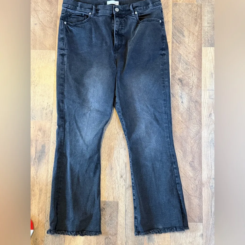 LOFT Women Black Bootcut Jeans The Kick Crop Size 32 x 29 inseam - Image 2